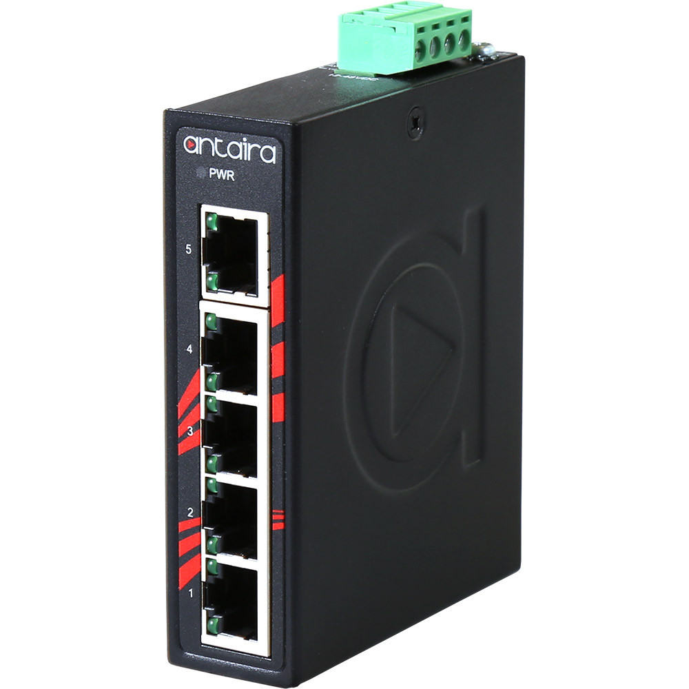 Antaira Technologies LNX-C500-CC off-the-shelf Ethernet switch with conformal coating.